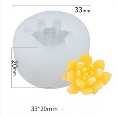 3D-mõõtmeline lihav kaktus, silikoonküünla vorm DIY viirukiküünla paisutav kivivorm