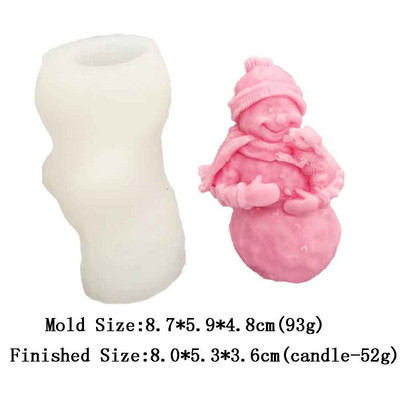 Moș Crăciun Lumânare de Crăciun Tort Forma decorativă pentru copt Tencuială Aromaterapie Ciocolată Epoxidică Diy Mold din silicon realizată manual