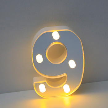 16 см азбучна буква LED светлини Светещи цифрени буквени светлини Лампа за регистрация Батерия Нощна лампа за дома Сватба Рожден ден Декорация
