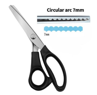 DIY μοτίβο ψαλίδι ύφασμα Δείγμα κοπής δαντέλας ψαλίδι σκύλου οδοντωτό ημικύκλιο κύμα Εργαλείο κοπής Art Tailor Pattern Δόντια