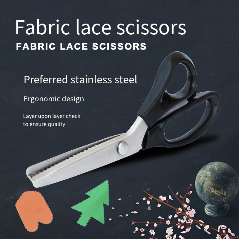 DIY μοτίβο ψαλίδι ύφασμα Δείγμα κοπής δαντέλας ψαλίδι σκύλου οδοντωτό ημικύκλιο κύμα Εργαλείο κοπής Art Tailor Pattern Δόντια