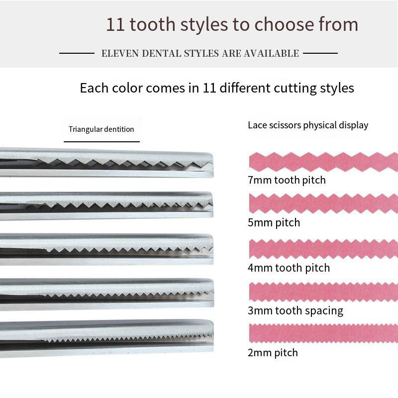 DIY μοτίβο ψαλίδι ύφασμα Δείγμα κοπής δαντέλας ψαλίδι σκύλου οδοντωτό ημικύκλιο κύμα Εργαλείο κοπής Art Tailor Pattern Δόντια