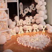 LED dekoratív betűk ábécé betűlámpák világító szám lámpa dekoráció elemes éjszakai fény Party baba hálószoba dekoráció.