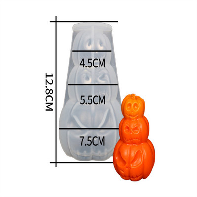 Smaidošas sejas formas ķirbja silikona veidne Halovīni Diy sveces abrazīvās putas kūkas aromterapijas ģipša dekors