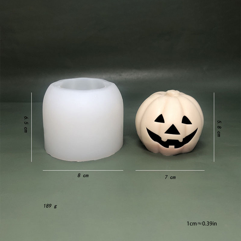 Smaidošas sejas formas ķirbja silikona veidne Halovīni Diy sveces abrazīvās putas kūkas aromterapijas ģipša dekors