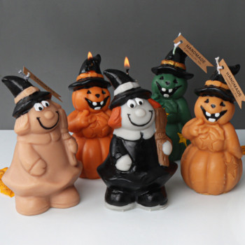 Halloween Witch Ghost Candle Mould σιλικόνης DIY Grimace Σαπούνι κολοκύθας Ρητίνη Γύψος Εργαλείο Κατασκευής Καλούπι σοκολάτας Φάρσα Δώρα για πάρτι