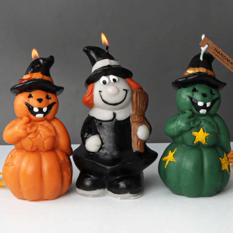 Halloween Witch Ghost Candle Mould σιλικόνης DIY Grimace Σαπούνι κολοκύθας Ρητίνη Γύψος Εργαλείο Κατασκευής Καλούπι σοκολάτας Φάρσα Δώρα για πάρτι