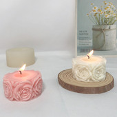 Roosiõiekujuline silikoonküünlavorm šokolaadikook Fondant-vormid Käsitsi valmistatud seep Aroomiteraapia kipsvorm Kodukaunistuse tööriistad