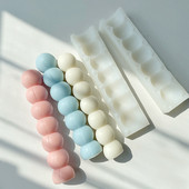 Geometrie 6 bile cilindru mucegai din silicon pentru lumânări DIY zahăr tărtăcuță săpun rășină Gyp instrument de fabricare ciocolată bomboane mucegai Home Decor Cadouri