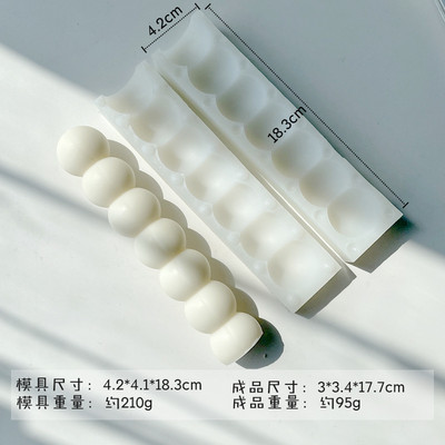 Geometrie 6 bile cilindru mucegai din silicon pentru lumânări DIY zahăr tărtăcuță săpun rășină Gyp instrument de fabricare ciocolată bomboane mucegai Home Decor Cadouri