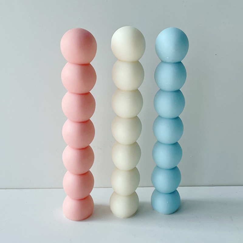 Geometrie 6 bile cilindru mucegai din silicon pentru lumânări DIY zahăr tărtăcuță săpun rășină Gyp instrument de fabricare ciocolată bomboane mucegai Home Decor Cadouri