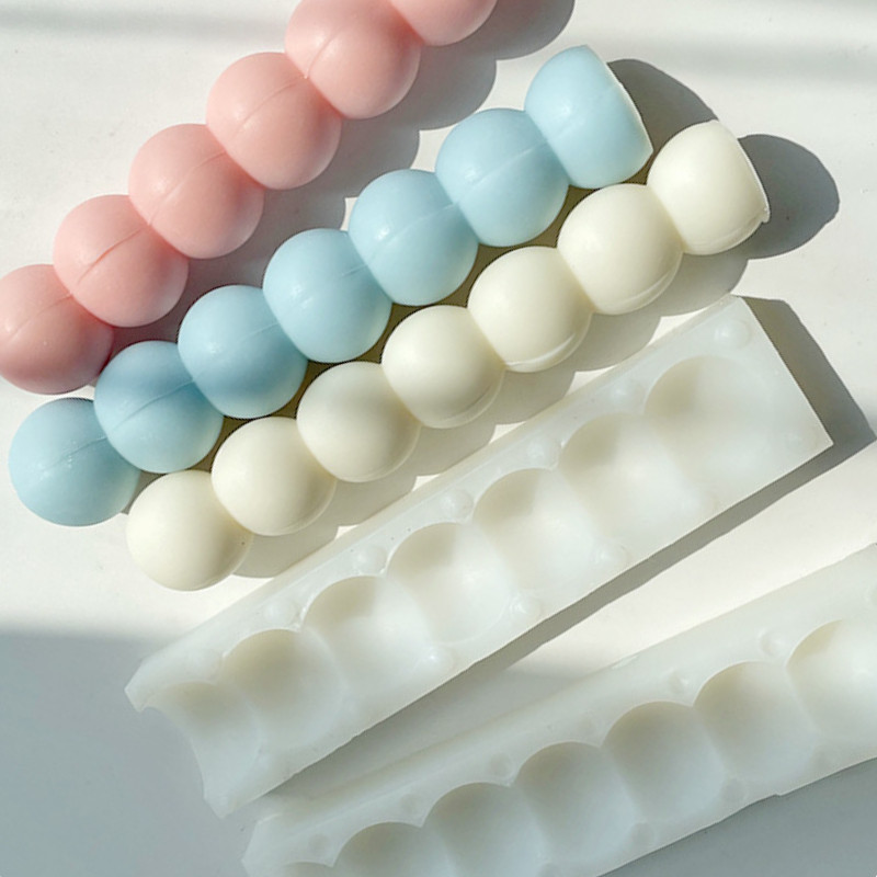 Geometrie 6 bile cilindru mucegai din silicon pentru lumânări DIY zahăr tărtăcuță săpun rășină Gyp instrument de fabricare ciocolată bomboane mucegai Home Decor Cadouri