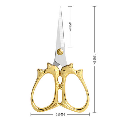 Foarfece vintage din oțel inoxidabil, cusut, broderie, cusut, foarfece de tăiat, retro Zakka, foarfece de croitorie, artizanat pentru țesături