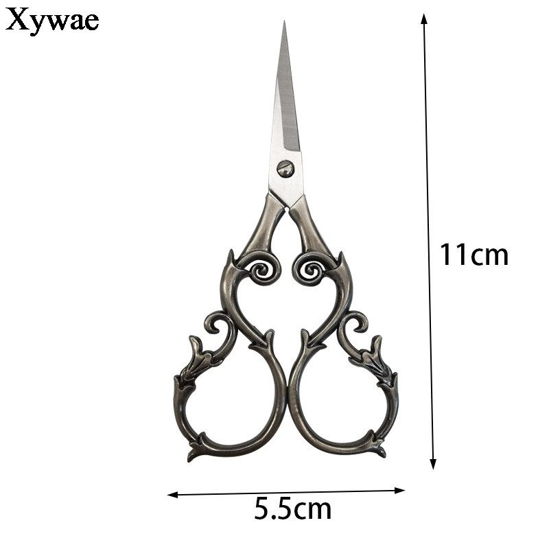 Retro vintage šķēres antīkas griešanas izšūšanas krustdūriena šūšanas rīks nerūsējošā tērauda amatniecības šķēres Rokdarbu formas šķēres