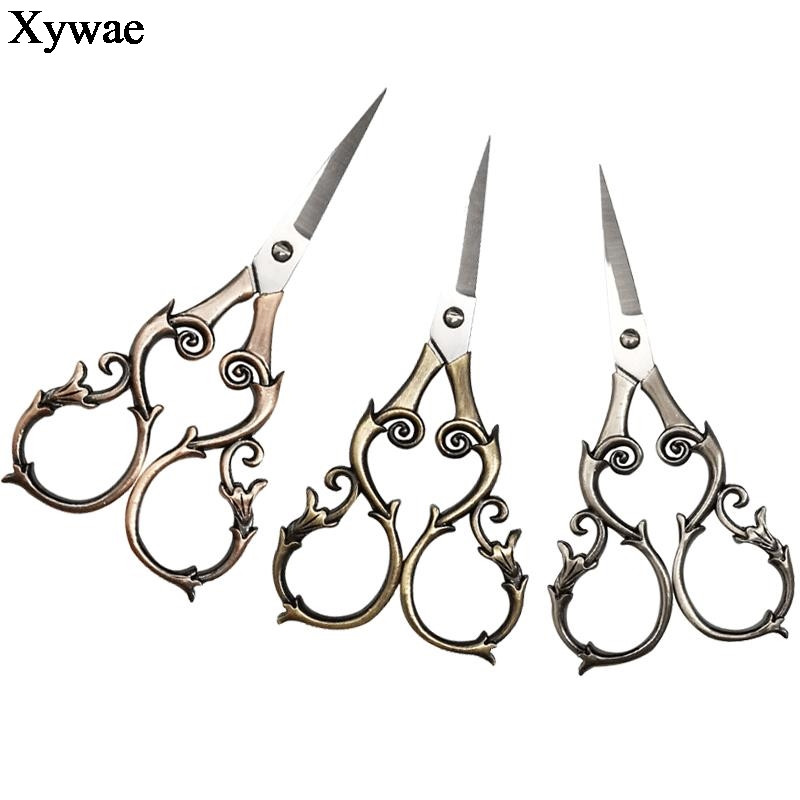 Retro vintage šķēres antīkas griešanas izšūšanas krustdūriena šūšanas rīks nerūsējošā tērauda amatniecības šķēres Rokdarbu formas šķēres