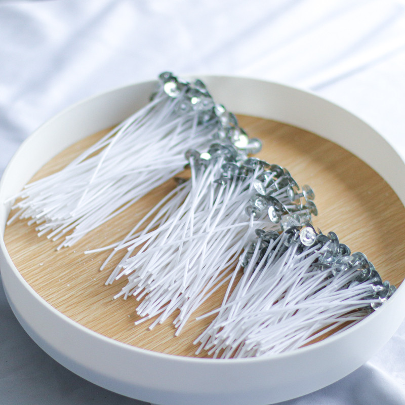 100 vnt vaškuotų medvilninių žvakių dagčių rinkinys su stovu Originalios bedūmių žvakių dagtelės Sojų aliejaus vaško šerdies austos žvakių gamybos reikmenys