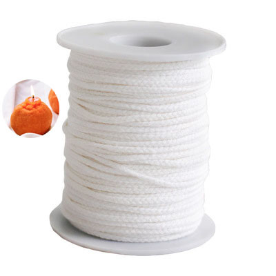 1 Roll 200 Feet 61M White Candle Wick Βαμβακερό κερί υφασμένο φυτίλι για Candle DIY and Candle Making