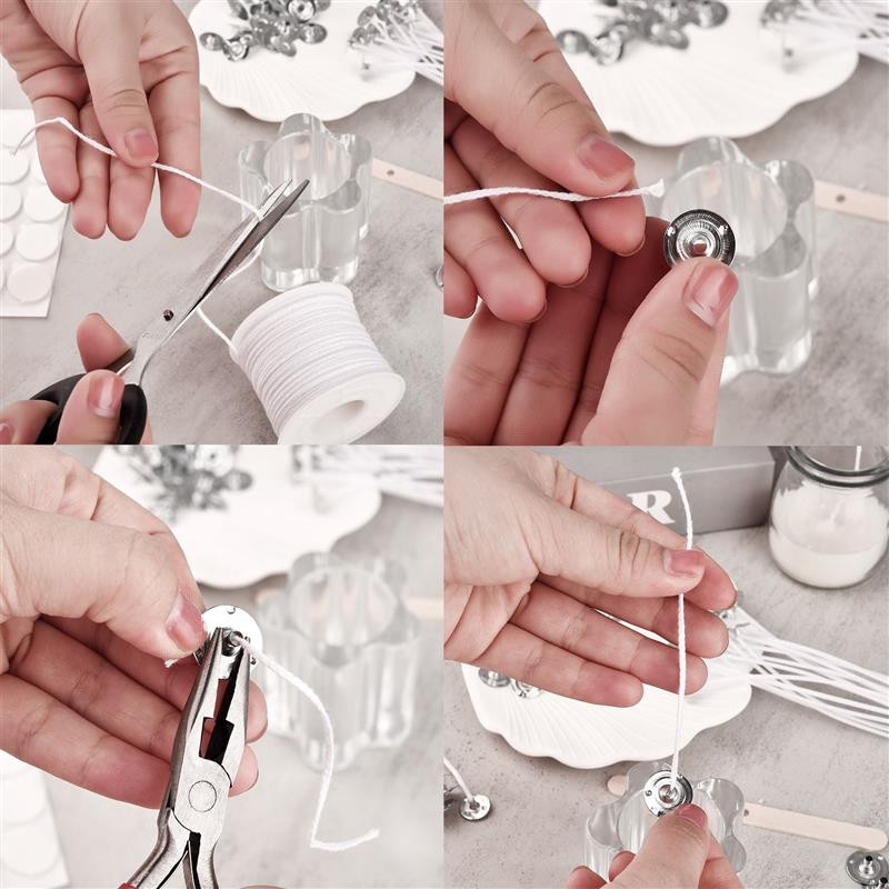 100 tk. Vastupidavad vahatatud küünlad metallist tahi hoidjad kandehoidjad sakid Tööriist DIY käsitöö Küünlataht DIY küünalde valmistamine