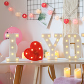 Tähestikuline täht numbrilamp LED-öövalgustid Pulmad Sünnipäev Maja seinapidu Kodu Magamistoa kaunistamine Isikupärastatud kaunistused