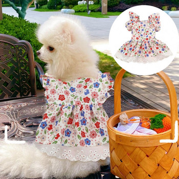 Φόρεμα για κατοικίδια Άνετο φόρεμα αφής για κουτάβι Εύκολα φορεμένο φόρεμα φόρεμα με όμορφο δαντελένιο στρίφωμα για σκύλους