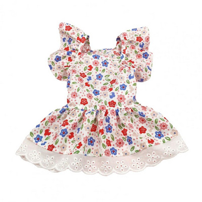 Mājdzīvnieku kleita ērta pieskāriena kucēnu kleita Viegli valkājama kleita Skaisti mežģīņu apakšmala suņu apģērbi