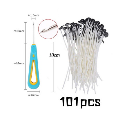 Mitmes suuruses vahatatud puuvillane niit küünlataht 103 tk/komplekt suitsuvaba tahk ja küünlahoidja küünla valmistamise komplekt tarvikud tahti klamber