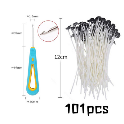 Mitmes suuruses vahatatud puuvillane niit küünlataht 103 tk/komplekt suitsuvaba tahk ja küünlahoidja küünla valmistamise komplekt tarvikud tahti klamber