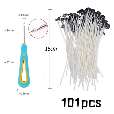 Mitmes suuruses vahatatud puuvillane niit küünlataht 103 tk/komplekt suitsuvaba tahk ja küünlahoidja küünla valmistamise komplekt tarvikud tahti klamber