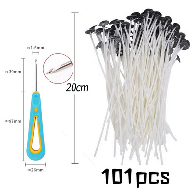 Mitmes suuruses vahatatud puuvillane niit küünlataht 103 tk/komplekt suitsuvaba tahk ja küünlahoidja küünla valmistamise komplekt tarvikud tahti klamber