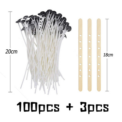 Mitmes suuruses vahatatud puuvillane niit küünlataht 103 tk/komplekt suitsuvaba tahk ja küünlahoidja küünla valmistamise komplekt tarvikud tahti klamber
