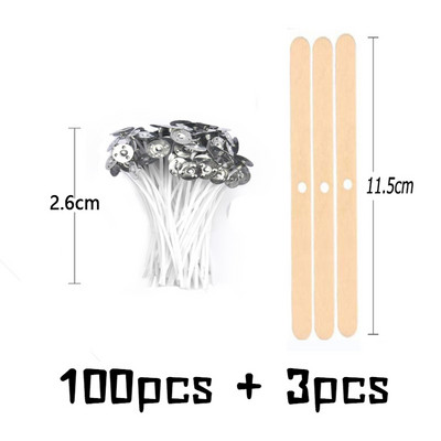 Mitmes suuruses vahatatud puuvillane niit küünlataht 103 tk/komplekt suitsuvaba tahk ja küünlahoidja küünla valmistamise komplekt tarvikud tahti klamber