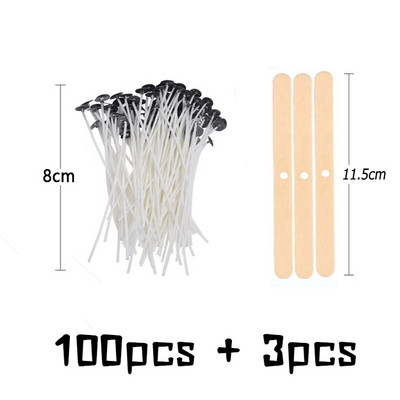 Mitmes suuruses vahatatud puuvillane niit küünlataht 103 tk/komplekt suitsuvaba tahk ja küünlahoidja küünla valmistamise komplekt tarvikud tahti klamber