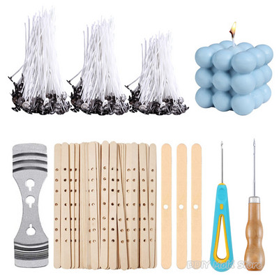120Pcs Waxed Cotton Candle Wicks with Stand Original Smokeless Candle Wick for DIY Candle Silicone Mold Candle Making Supplies
