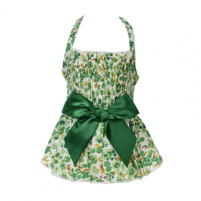 Lemmikloomade päitsetega kleit vibusõlme printsesskleit lemmiklooma kostüüm Mugav pehme pilkupüüdev puuvillane lilletrükk lemmikloomakoer