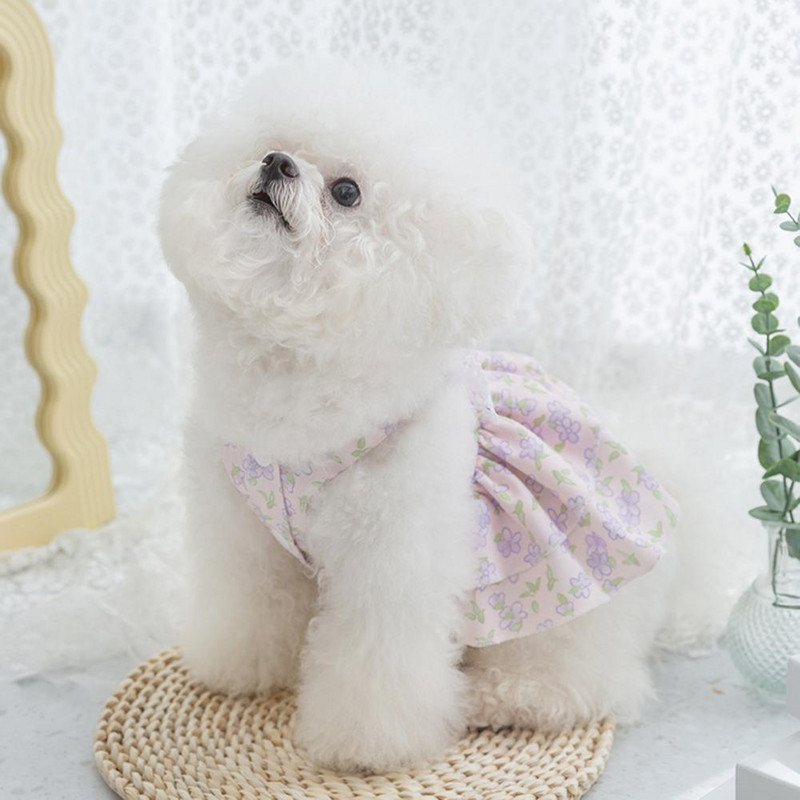 Hercegnő ruha Kisállat kiegészítők Kisállat ruha Összetört virágok Nagy rugalmasság Elegáns Öltöztetős Poliészter kiskutya virágos