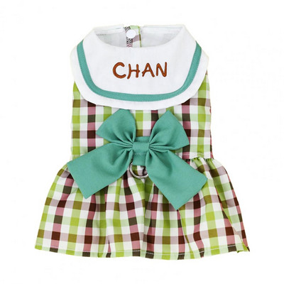 Rochie pentru câini Poliester Fără mâneci Culoare contrastantă Design cu fundiță în carouri Fusta de pluș Lavabilă Ușor de purtat Rochie de cățeluș rezistentă la uzură
