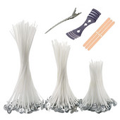 Vaškuotų medvilninių žvakių dagčių rinkinys Originalus bedūmių iš anksto vaškuotų žvakių dagčių rinkinys Sojų vaško šerdis su stovo įrankio žvakėmis gaminimo reikmenimis