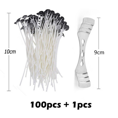 Vaškuotų medvilninių žvakių dagčių rinkinys Originalus bedūmių iš anksto vaškuotų žvakių dagčių rinkinys Sojų vaško šerdis su stovo įrankio žvakėmis gaminimo reikmenimis