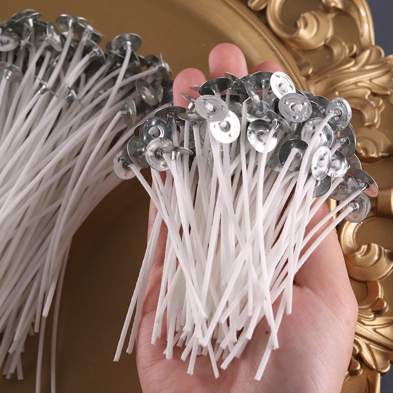 Vaškuotų medvilninių žvakių dagčių rinkinys Originalus bedūmių iš anksto vaškuotų žvakių dagčių rinkinys Sojų vaško šerdis su stovo įrankio žvakėmis gaminimo reikmenimis