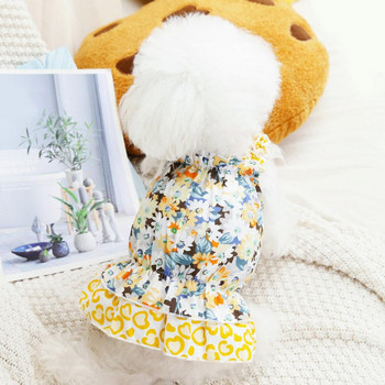 Όμορφο καλοκαιρινό φόρεμα για σκύλους Αξιολάτρευτο φόρεμα με φωτεινό χρώμα με λουλουδάτο μοτίβο φόρεμα για κουτάβι πριγκίπισσα