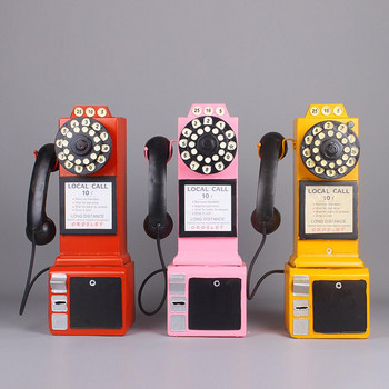 3 цвята Винтидж модел телефонен телефон Орнаменти за окачване на стена Ретро модел телефон Телефони Миниатюрни мобилни телефони за домашен декор на бар