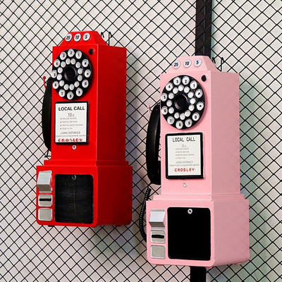 3 värvi vana telefonitelefoni mudel seinale riputatavad ehted Retrotelefoni mudelid telefonid miniatuursed mobiiltelefonid baari kodukaunistuseks