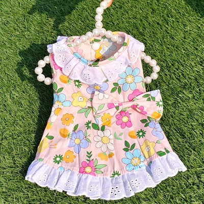 Rochie florală pentru cățeluș de primăvară Rochie de prințesă pentru câini Fusta pentru pisici Îmbrăcăminte pentru animale de companie Îmbrăcăminte pentru cățeluși pentru pisici Haine Yorkshire Chihuahua Yorkshire