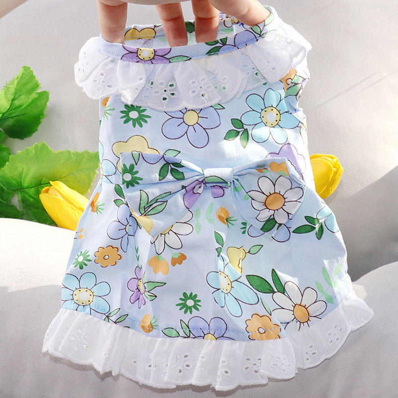 Rochie florală pentru cățeluș de primăvară Rochie de prințesă pentru câini Fusta pentru pisici Îmbrăcăminte pentru animale de companie Îmbrăcăminte pentru cățeluși pentru pisici Haine Yorkshire Chihuahua Yorkshire