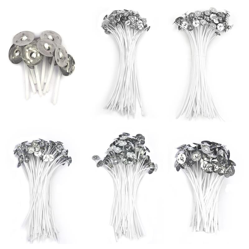 2,6-20cm 50 tk/100 tk küünlatahat suitsuvaba vaha puhtast puuvillast südamik DIY küünalde valmistamiseks vahatatud Wicksi peotarbed