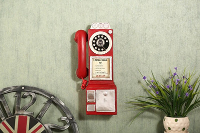 Ρετρό Vintage Μοντέλο Τηλεφώνου Αγάλματα Επιτοίχια Έπιπλα Τηλέφωνο Χειροτεχνίες Δώρο για Μπαρ Παλιά Τηλέφωνα Σπίτι αντίκες Διακόσμηση σπιτιού