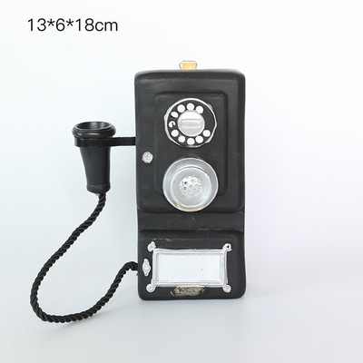 Ρετρό Vintage Μοντέλο Τηλεφώνου Αγάλματα Επιτοίχια Έπιπλα Τηλέφωνο Χειροτεχνίες Δώρο για Μπαρ Παλιά Τηλέφωνα Σπίτι αντίκες Διακόσμηση σπιτιού