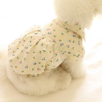Νέα INS Floral Pet φούστα Μικρό λουλούδι με κουμπιά από καθαρό βαμβακερό μαλτέζικο σκύλο κατοικίδιο ζώο γάτα πέτο Κορυφαίο φόρεμα για σκύλους Σχέδιο μόδας Give A Bow