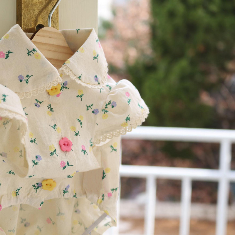 Nouă fustă INS cu flori pentru animale de companie, buton cu flori mici, din bumbac pur, câine maltez pentru animale de companie, pisică, rever, rochie pentru câine, design de modă.