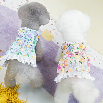 Φόρεμα Puppy Dog Princess Φόρεμα για σκύλους Αξιολάτρευτο μαλακό άνετο δαντελένιο συνονθύλευμα floral print καθημερινά ρούχα για κατοικίδια